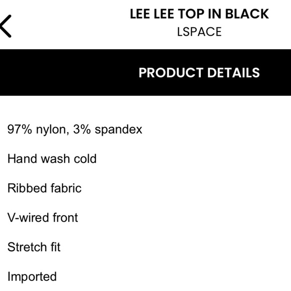 L*SPACE ❤️🔥 LEE LEE TOP IN BLACK NWT SIZE XS - Picture 6 of 7